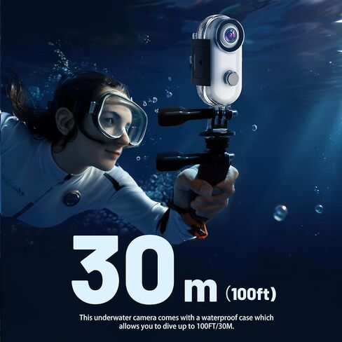 4K Mini WiFi Action Camera 128GB Thumb Pov Portable Body Cam مسجل فيديو يمكن ارتداؤه مع كاميرا الفيديو المقاومة للماء IPX7 ، جبل خوذة ، مغناطيسي ، Pocket Sport DV لركوب الدراجات ، الحيوانات الأليفة ، المدونة (أبيض) in Kuwait