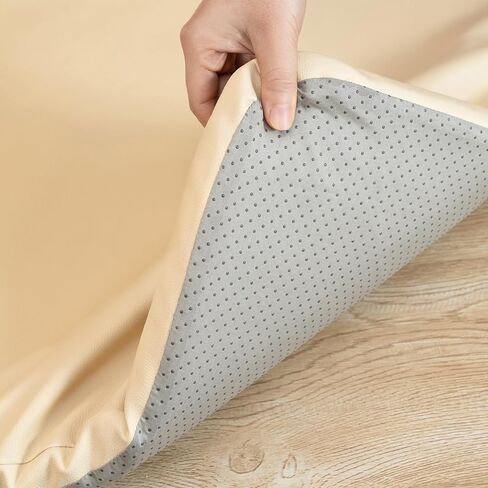 Vegan Leather Baby Play Mat for Floor, 50x50 Thick Foam Soft Padded Playpen Mat with Wipe-Clean and Waterproof Removable Cover for Babies and Toddlers Infants (Beige) in Kuwait