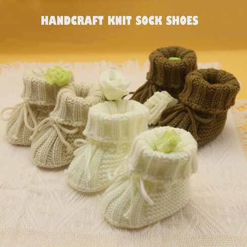 Baby Booties Newborn Soft Knit Sock Shoes for 0-6 Months Infant Girl Boy First Walking 3 Pack in Saudi Arabia