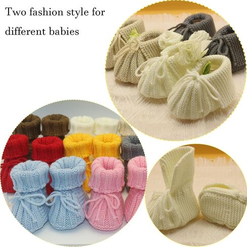 Baby Booties Newborn Soft Knit Sock Shoes for 0-6 Months Infant Girl Boy First Walking 3 Pack in Saudi Arabia
