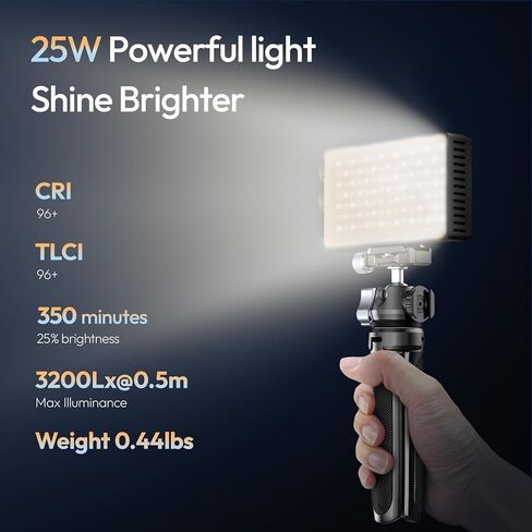 Ulanzi PL25 ضوء الفيديو ، 25W LED LED LID LIGHT MINI لوحة ثنائية اللون للتصوير الفوتوغرافي DSLR ، 3200LUX ، CRI≥96 2700K-6500K ، 2000MAH إضاءة محمولة قابلة لإعادة الشحن للصورة ، الفيديو ، يوتيوب ، ملازم ، ملازم in Saudi Arabia