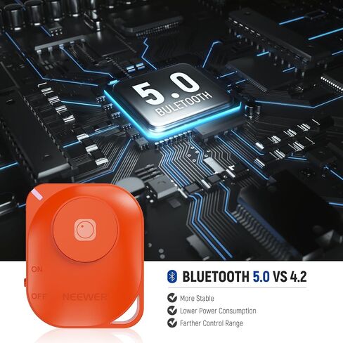 NEEWER RT116 Wireless Bluetooth Remote Camera Shutter Release Control Compatible with iPhone iPad Android Smartphone for Instagram Snapchat Selfie Photo Video Recording in Saudi Arabia