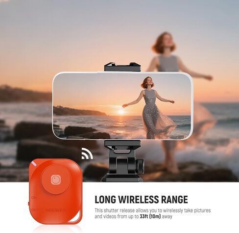 NEEWER RT116 Wireless Bluetooth Remote Camera Shutter Release Control Compatible with iPhone iPad Android Smartphone for Instagram Snapchat Selfie Photo Video Recording in Saudi Arabia