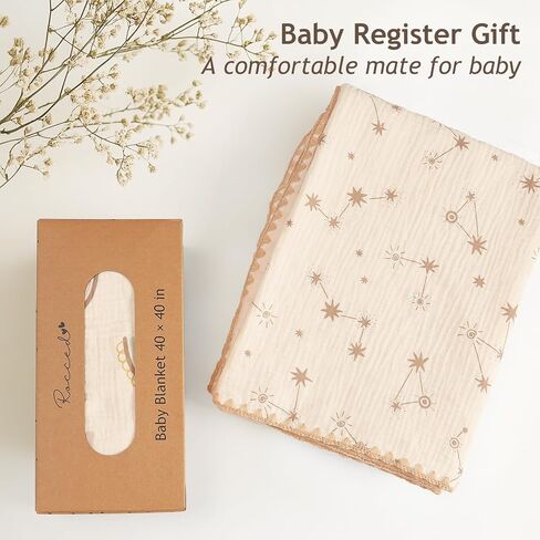 Baby Blanket with Dotted Double Layers Muslin Soft Swaddle Blanket Cotton Neutral Receiving Blankets for Toddler Baby Quilt Throw Blanket Bed Throw Blanket for Newborn Unisex 40x40 Inch-Rainbow in Kuwait