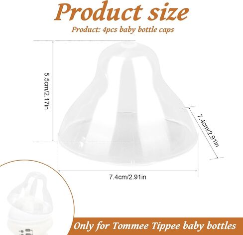 4pcs Baby Bottle Lids Replacement for Tommee Tippee, Leakproof Seal & BPA-Free Caps Replacement Designed for 5oz and 9oz Bottles in Saudi Arabia