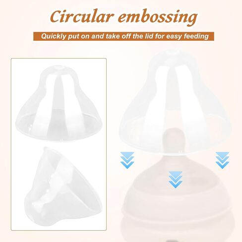 4pcs Baby Bottle Lids Replacement for Tommee Tippee, Leakproof Seal & BPA-Free Caps Replacement Designed for 5oz and 9oz Bottles in Saudi Arabia