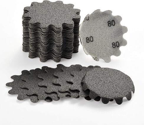 Sanding Discs 2 Inch 80Pcs, Wet Dry Hook and Loop Flex Edge Sand Paper, Sandpaper Assortment Grit 80 120 150 240 320 400 600 800, Wavy Sand Paper for Drill, Bowl Sanders, Edge Sanding Tools in Saudi Arabia