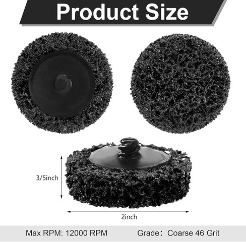 100 Pcs 2" Die Grinder Sanding Discs Change Strip Disc Diamond Nylon Abrasive Paint Stripper Wheel for Die Grinder Surface Prep Strip Grind Polish Burr Finish Rust Paint Removal (Black) in Saudi Arabia