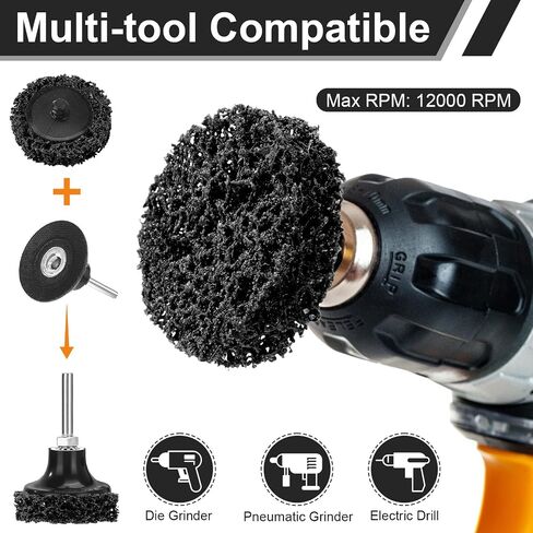 100 Pcs 2" Die Grinder Sanding Discs Change Strip Disc Diamond Nylon Abrasive Paint Stripper Wheel for Die Grinder Surface Prep Strip Grind Polish Burr Finish Rust Paint Removal (Black) in Saudi Arabia