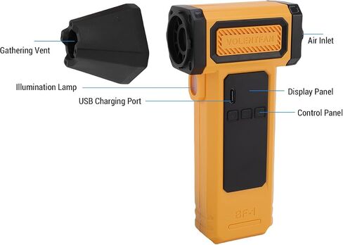 Haofy مضغوط هواء مضغوط ، 9 تروس قابلة للتعديل قابلة للتعديل شاشة رقمية قابلة للضبط منتفخة الغبار اللاسلكي مع منفذ الشحن ، والضوء المحيط للوحة المفاتيح ، والكمبيوتر الشخصي ، والسيارة والمنزل (أصفر) in Saudi Arabia