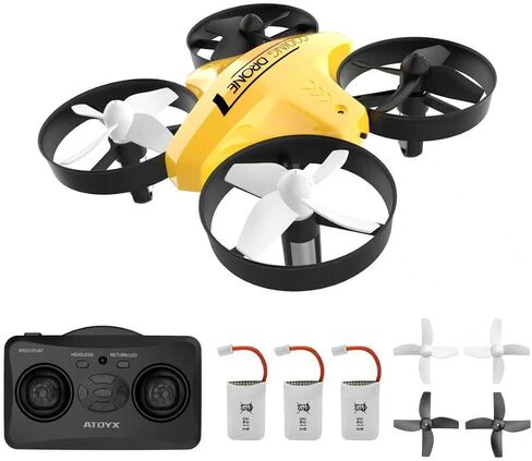 Mini Drone for Kids & Beginners, Indoor RC Nano Helicopter Quadcopter with Auto Hovering,3D Flips,Portable Hand Operated, Birthday＆ Children's Day Gift for Boys and Girls,Headless Mode & Remote Control,Blue.4-blade design-ATOYX in Saudi Arabia