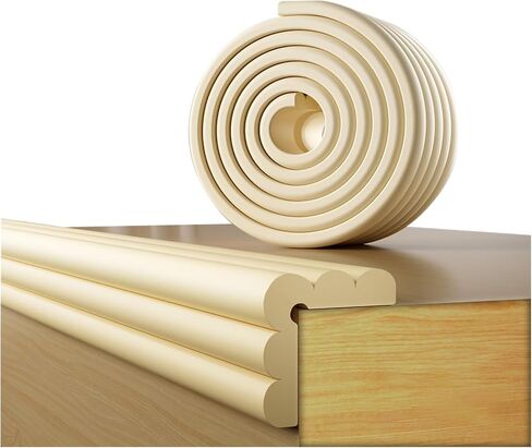 Multifunctional Foam Baby Safety Edge Guards,Bunk Bed Stairs Padding,Child Safety Bumper Strip,Baby Proofing Edge Protector,Suitable for Glass Table,Furniture,Fireplace,6.5 Ft/2m(Beige) in Kuwait