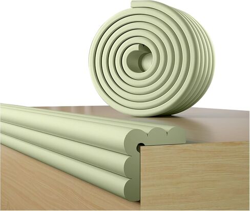 Multifunctional Foam Baby Safety Edge Guards,Bunk Bed Stairs Padding,Child Safety Bumper Strip,Baby Proofing Edge Protector,Suitable for Glass Table,Furniture,Fireplace,6.5 Ft/2m(Beige) in Kuwait