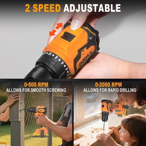 الحفر اللاسلكي (أداة فقط) متوافقة مع بطارية DeWalt 20V Max ، ما يصل إلى 620 رطل بدون فرش من 3/8 "تدريبات الطاقة ، 2 سرع in Saudi Arabia