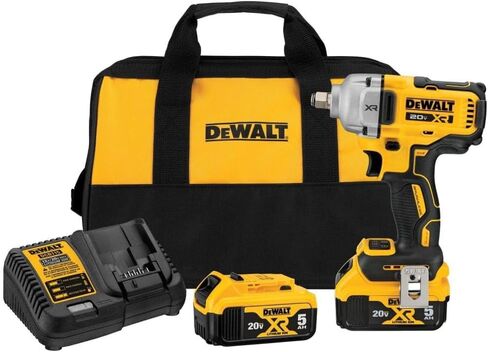 DeWalt 20V Max Impact Wrench ، اللاسلكي ، 1/2 بوصة ، بطاريتين وشاحن مشمولة (DCF891P2) in Saudi Arabia