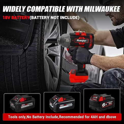 Cordless Impact Wrench 1/2" for Milwaukee 18V Battery, Impact Wrench 1000FT-LBS(1360N.m) High Torque Brushless Electric Impact, with 4 Modes Power Impact Driver for Car, Truck, Mower (No Battery) in Kuwait