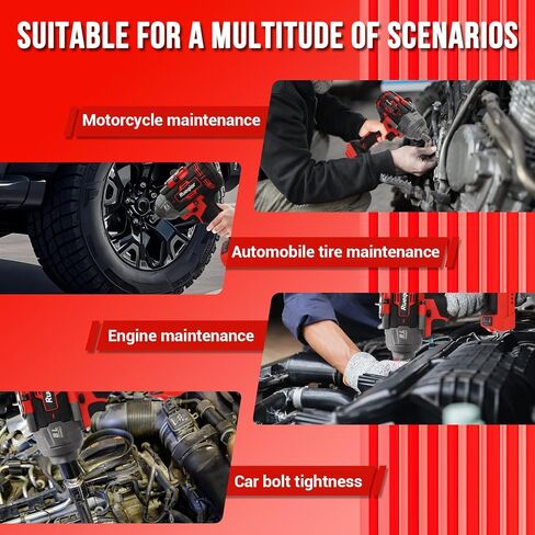 Cordless Impact Wrench 1/2" for Milwaukee 18V Battery, Impact Wrench 1000FT-LBS(1360N.m) High Torque Brushless Electric Impact, with 4 Modes Power Impact Driver for Car, Truck, Mower (No Battery) in Kuwait
