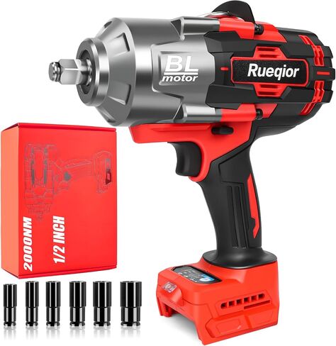 Cordless Impact Wrench 1/2" for Milwaukee 18V Battery, Impact Wrench 1000FT-LBS(1360N.m) High Torque Brushless Electric Impact, with 4 Modes Power Impact Driver for Car, Truck, Mower (No Battery) in Kuwait
