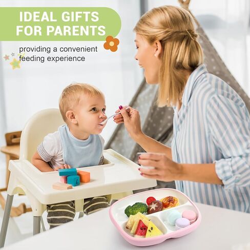 Domensi 3 Sets Kids Porcelain Plates with Silicone Sleeves Toddler Divided Porcelain Plate Baby Ceramic Dishes Snack Container for Kid Toddler Baby Feeding Microwave Dishwasher Safe(Classic Color) in Saudi Arabia