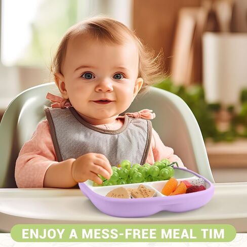 Domensi 3 Sets Kids Porcelain Plates with Silicone Sleeves Toddler Divided Porcelain Plate Baby Ceramic Dishes Snack Container for Kid Toddler Baby Feeding Microwave Dishwasher Safe(Classic Color) in Saudi Arabia