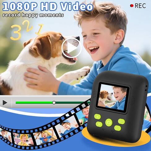 Okaloka Kids Instant Print Camera Toys,1080P HD Toddler Digital Video Camera,Christmas Birthday Gifts for Girls Boys Age 3-12 Year Old - 32G SD Card Included (Purple) in Saudi Arabia
