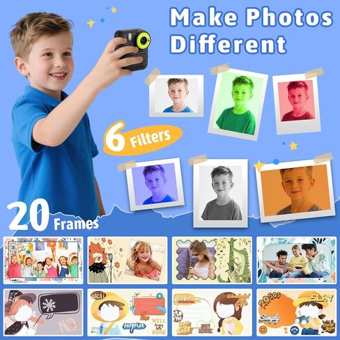 Okaloka Kids Instant Print Camera Toys,1080P HD Toddler Digital Video Camera,Christmas Birthday Gifts for Girls Boys Age 3-12 Year Old - 32G SD Card Included (Purple) in Saudi Arabia