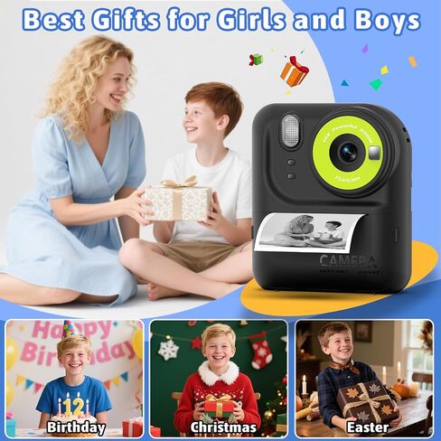 Okaloka Kids Instant Print Camera Toys,1080P HD Toddler Digital Video Camera,Christmas Birthday Gifts for Girls Boys Age 3-12 Year Old - 32G SD Card Included (Purple) in Saudi Arabia