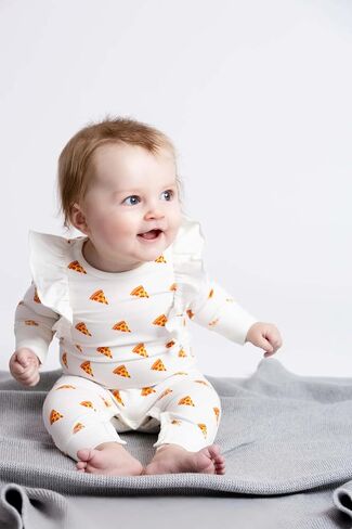 MONICA + ANDY Double Ruffle Romper, 100% Organic Baby Clothes for Girls, Baby Onesie, Newborn, Infant & Toddler Sizes in Saudi Arabia