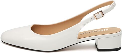WAYDERNS Women's Chunky Heel Slingback Pumps Square Closed Toe 1.5 Inch Low Block Heels Comfortable Casual Wedding Work Dressy Shoes in Saudi Arabia