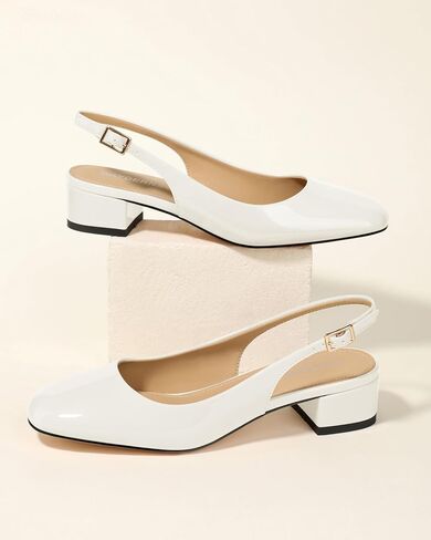 WAYDERNS Women's Chunky Heel Slingback Pumps Square Closed Toe 1.5 Inch Low Block Heels Comfortable Casual Wedding Work Dressy Shoes in Saudi Arabia