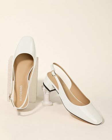WAYDERNS Women's Chunky Heel Slingback Pumps Square Closed Toe 1.5 Inch Low Block Heels Comfortable Casual Wedding Work Dressy Shoes in Saudi Arabia