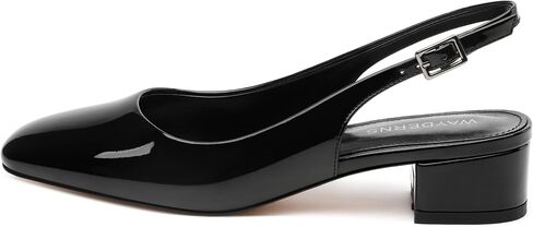 Wayderns Wyderns chunky kyel slingback Pumps Square Square مغلق إصبع القدم 1.5 بوصة الكعب المنخفض الكعب in Kuwait