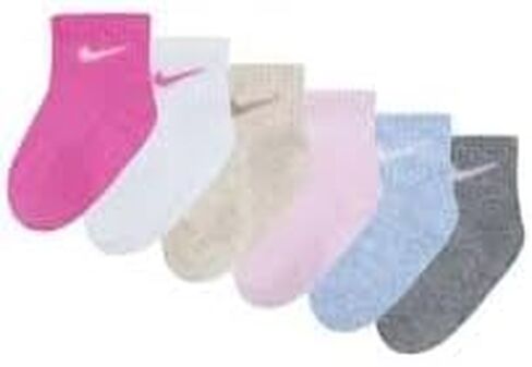 Nike Baby Socks 6 حزم (الولايات المتحدة ، العمر ، 12 شهرًا ، 24 شهرًا ، وردي/أبيض/رمادي/تان/أزرق) in Kuwait