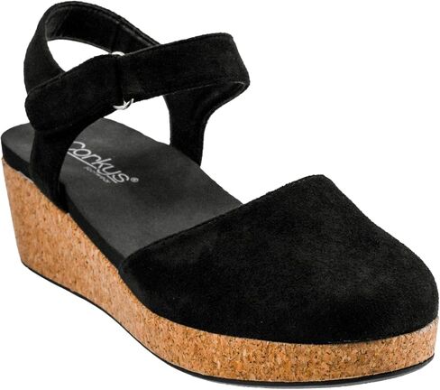 Corkys Footwear Women's All In Wedge 1.5 بوصة-تصميم مغلق أخماني ، وخطاف قابل للتعديل وحزام الكاحل ، وإعلان مملوء بالوسادة ، وإسفين كورك خفيفة الوزن للراحة طوال اليوم in Saudi Arabia