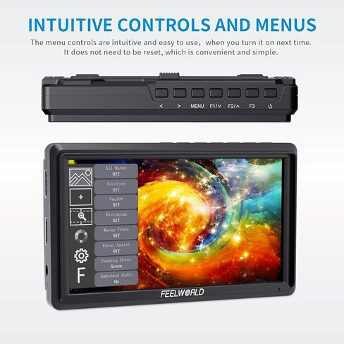 FEELWORLD S55V2 5.5 Inch DSR Camera Field Monitor Small Full HD 1920x1152 IPS Video Assist Mit HDMI Output and Input in Saudi Arabia