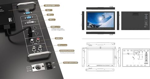 LILLIPUT BM230-4K 23.8 "4K 3840 × 2160 دقة Ultra-HD ، 1000: 1 نسبة التباين ، وقت استجابة 25 مللي ثانية مع حالة المعادن المحمولة 3G-SDI ، HDMI ، VGA ، مدخلات AV بواسطة Viviteq in Kuwait