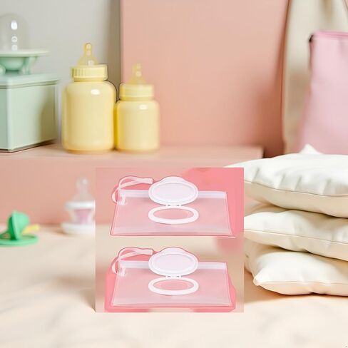 2 Pcs White Baby Wipe Case, Travel Holder Keeps Wipes Moist Set of Wet Diaper Wipes Holders Cases Portable Travel On The Go Refillable Dispenser Container Waterproof Wipe Container,Diaper Wipe Holders in Saudi Arabia