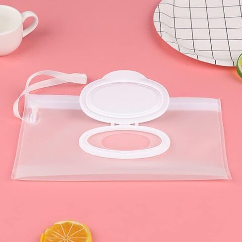 2 Pcs White Baby Wipe Case, Travel Holder Keeps Wipes Moist Set of Wet Diaper Wipes Holders Cases Portable Travel On The Go Refillable Dispenser Container Waterproof Wipe Container,Diaper Wipe Holders in Saudi Arabia