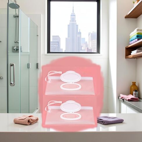 2 Pcs White Baby Wipe Case, Travel Holder Keeps Wipes Moist Set of Wet Diaper Wipes Holders Cases Portable Travel On The Go Refillable Dispenser Container Waterproof Wipe Container,Diaper Wipe Holders in Saudi Arabia