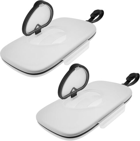 2pcs مناديل موزع مناديل الطفل المحمولة حامل قابلة لإعادة الاستخدام مع أغطية تصميم الختم قابلة لإعادة ملاء in Saudi Arabia
