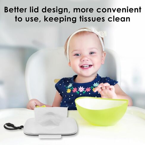 2pcs مناديل موزع مناديل الطفل المحمولة حامل قابلة لإعادة الاستخدام مع أغطية تصميم الختم قابلة لإعادة ملاء in Saudi Arabia