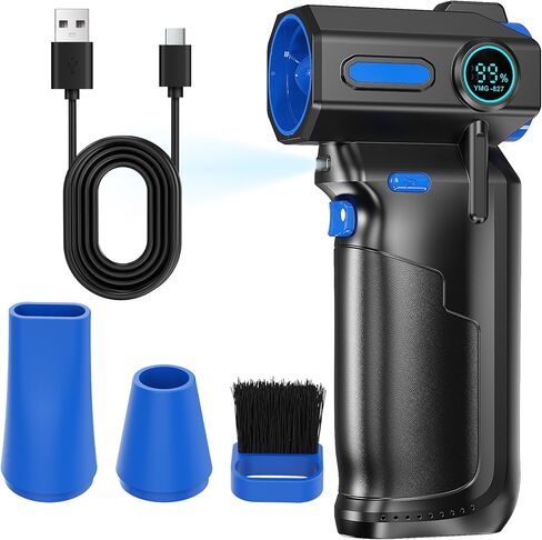 Air Duster Duster Blower منظف مفيد للغاية 130000 RMP RMP عالي السرعة الدوارة غير المستقرة التحكم في الكتلة Mah Air Duster Type-C مزودة بثلاثة أنواع من فوهات تنظيف الكمبيوتر الشخصي in Kuwait
