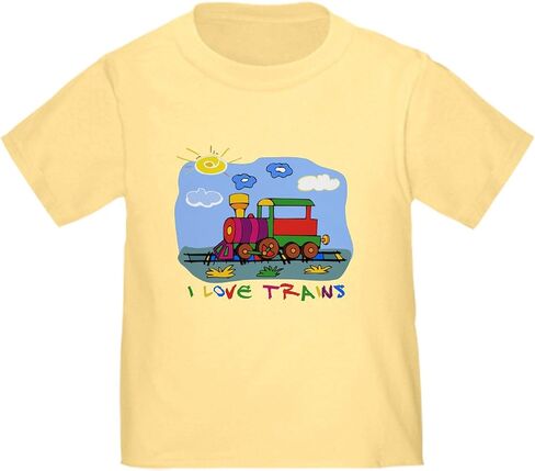 Cafepress أنا أحب قطارات Toddler t Shirt لطيف Toddler Graphic Tee ، القطن 100 ٪ in Saudi Arabia