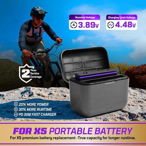 360 X4 Battery(2-Packs) with Fast Charger Hub Campatible with 360 X4 Battery 2500mAh,Quick Portable 3 Channel Batteries Charging Storage Station with Misro SD Card Accessories Slots in Saudi Arabia