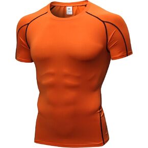 LEICHR Men's Compression Shirts Short Sleeve Dry Fit Workout Gym T-Shirt Running Baselayer Tops Sports Athletic Undershirts in Kuwait