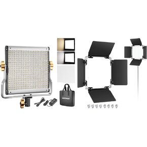 Neewer Dimmable Bi Color LED U Bracket Professional Professional Light & Barn Door للاستوديوهات ، مجموعة إضاءة تصوير الفيديو في الهواء الطلق على YouTube ، إطار معدني متين ، 480 حبات LED ، 3200-5600K ، CRI 96+ in Kuwait