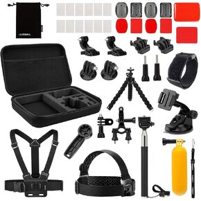 Luxebell Action Camera Accessory Kit for GoPro Hero Black Sliver 10 9 8 7 6 5 4 Session Max Akaso Xiaomi Accessories Tripod Head Chest Bike Mount With Case in Kuwait