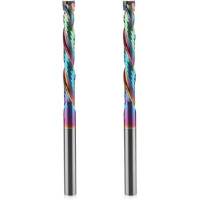 Extra Long Spiral Router Bits Up Down Compression Bit with DLC Coating, 1/4 inch Cutting Dia, 2" Cutting Length,1/4 inch Shank Solid Carbide CNC End Mill for Wood Carving Engraving Grinding Grooving in Saudi Arabia
