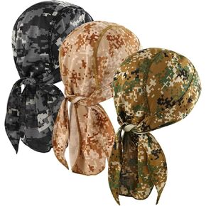 DOCILA 3 Pcs Do Rags for Men Skull Cap Bandana Hat Breathable Helmet Linner Beanie in Saudi Arabia