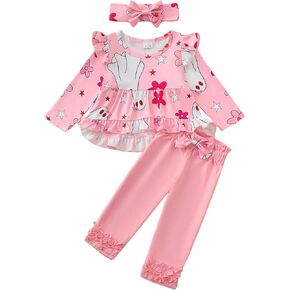 Kislio Toddler Baby Girls Fall Winter Clother Shirt Shirt Shirt Tops Blants Chull in Kuwait